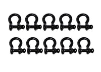 10x 1/2" Black Bow Shackle w Clevis Screw Pin Anchor 2 TON 4400 lbs capacity