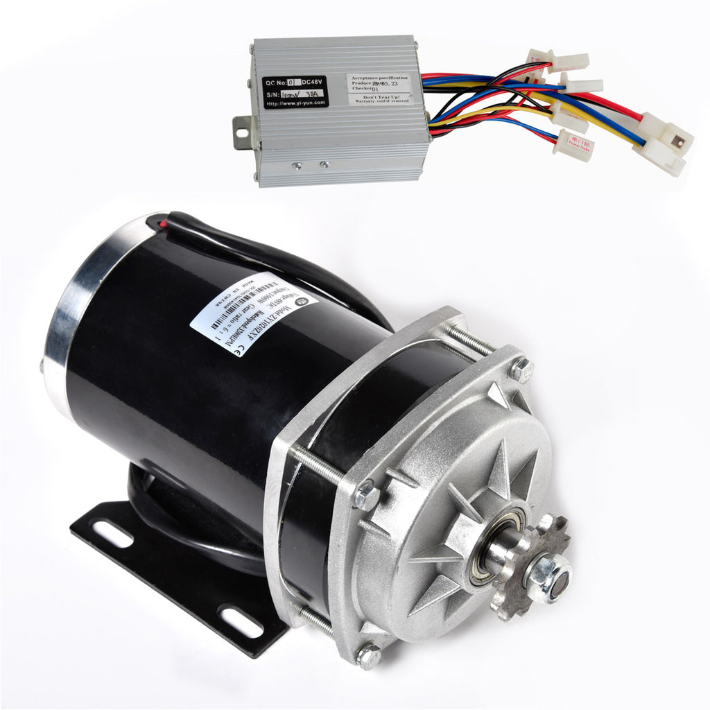 Electric Motor GEARED 1000 Watt 48 Volt 6:1+Controller f Quad Trike Go-Kart DIY