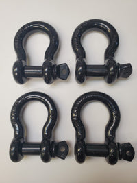 OPEN BOX Black D-Ring 7/8" Bow Shackle w black pin 14000 LB Capacity Jeep CJ