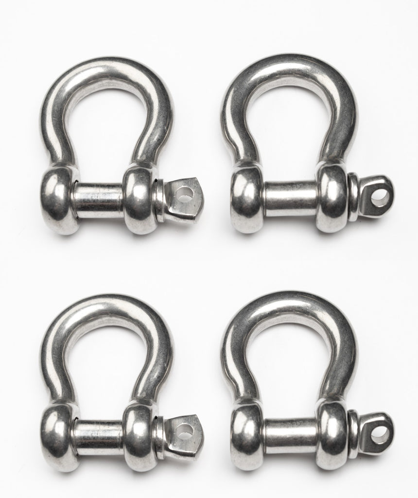 Four 3/4" Marine Bow Shackle Stainless Steel Clevis D-Ring 304 Sailboat Rigging