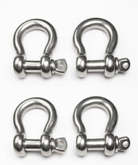 Four 3/4" Marine Bow Shackle Stainless Steel Clevis D-Ring 304 Sailboat Rigging