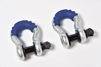 2x Bow Shackles 3/4"+Blue Plastic Anti Noise Vibration Protector Screw Pin 4.75T