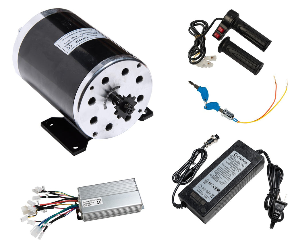 1000 W 48 V motor+Reverse speed controller+keylock+Charger+Throttle w Rev switch