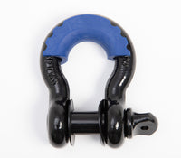 3/4" Black DRing Bow Shackle 10500LB w Blue Plastic noise vibration Protector