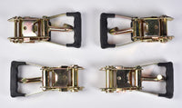 4x Ratchet Rubber Snap Handle 2" J Hook Truck Tie Down f Race Hauler Tow Strap