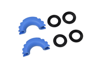 Two 3/4" Black Bow Shackles 10500LB w Blue Plastic noise vibration Protector