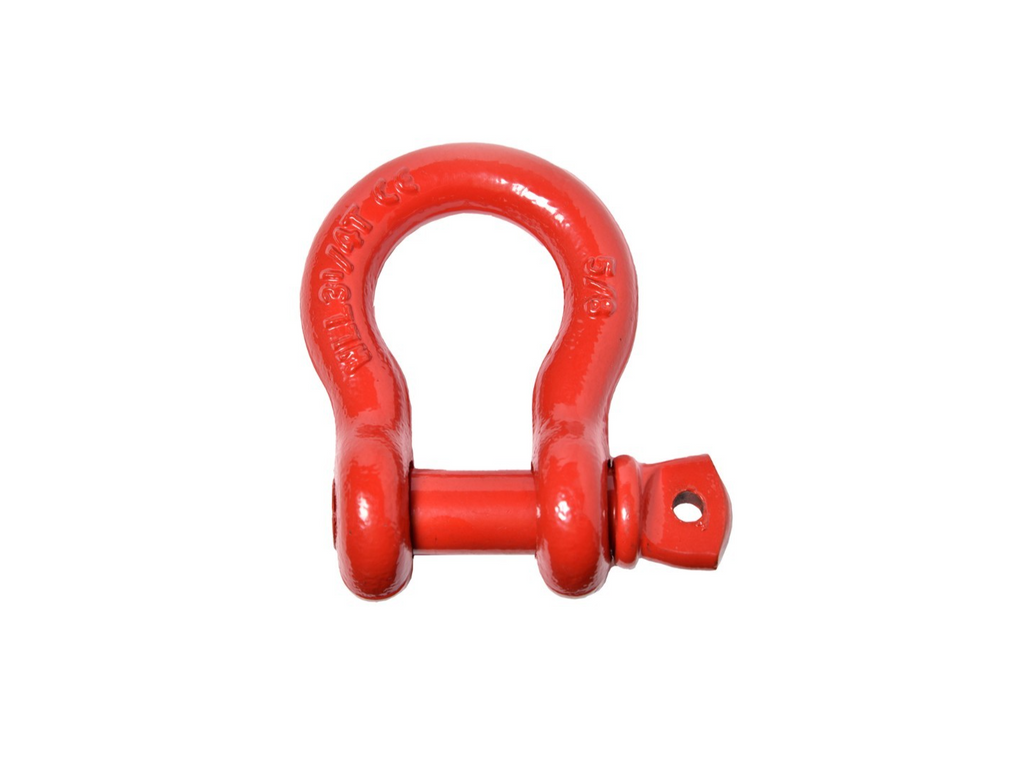 5/8" Red Lift Bow Shackle D-Ring w 3/4" Clevis Screw Pin WLL 7000 lbs 3.25 TON