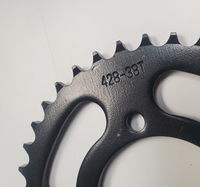 Sprocket drive gear chain wheel #428 38T 4 hole Free ratchet Hub 1-1/8" adapter