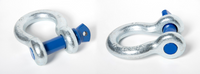 4x 1" D Ring Galv Bow Shackle Screw Pin Blue Clevis Rigging Towing WLL 8.5Ton