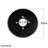 Rear Sprocket 60 Teeth #35 w Hub 3/4" for Mini Bike Go Kart Trike Predator 79cc