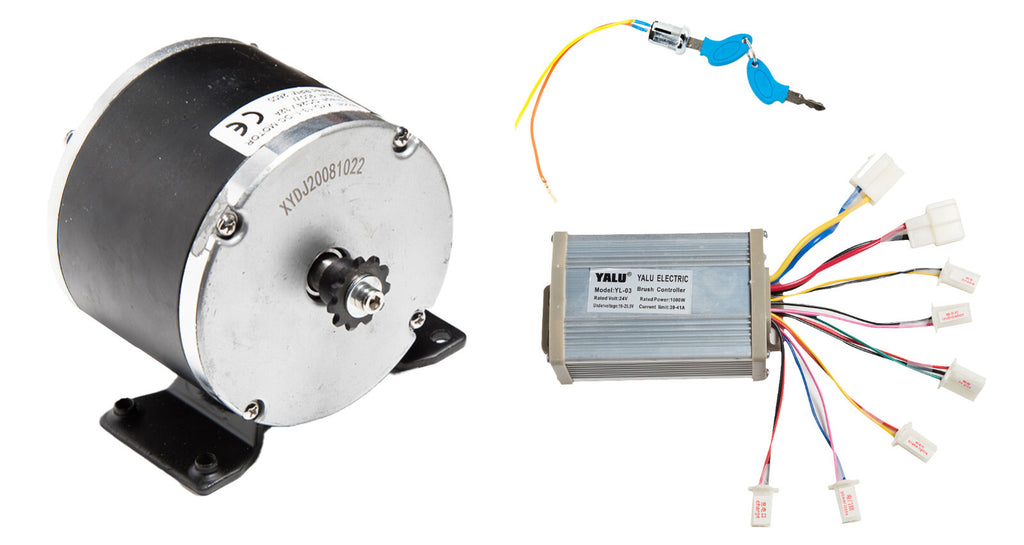 Electric Scooter Motor Currie 24V 900W w Base XYD-13 w 11 Tooth 25 Control w key