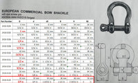 Four 3/4" Marine Bow Shackle Stainless Steel Clevis D-Ring 304 Sailboat Rigging