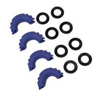Four (4) 3/4" Red Bow Shackles 10500LB w Blue Plastic noise vibration Protector