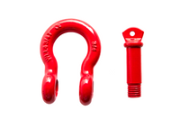 Four 3/4" RED DRing Bow Shackle 10500 lbs Pin & BLACK no noise vibration Reducer