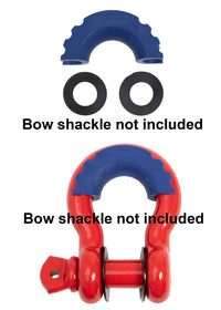 8x D-Ring Dark Blue Bow Shackle Isolator Jeep Towing Off Road 3/4" SILENCER