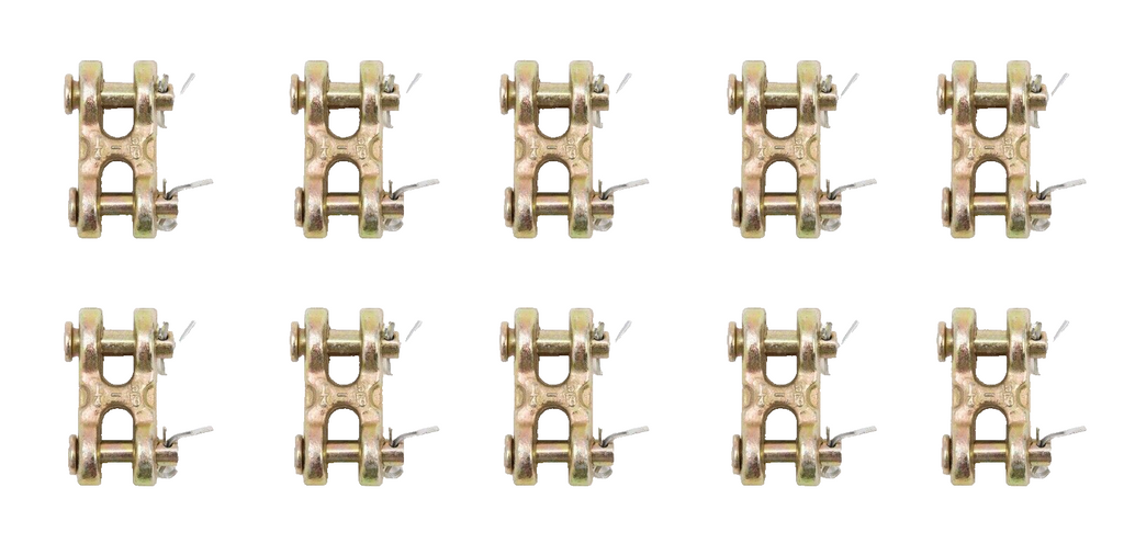 10x Twin Clevis Safety Chain Repair Link 1/4" 5/16" G70 Truck Trailer 4700WLL