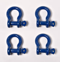 4x 1/2" Bow Shackle Blue w Clevis Screw Pin Anchor 2 TON 4400 lbs capacity
