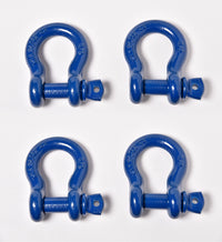 4 Pack 5/8" Blue Bow Shackle D-Ring w 3/4" Clevis Screw Pin WLL 7000lbs 3.25 TON