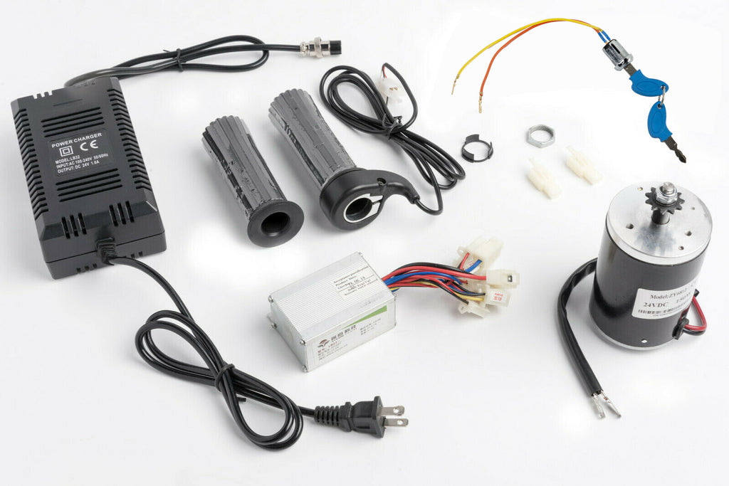 150W Electric Motor w Sprocket+Speed Control+Twist Throttle+Key Lock & Charger