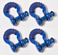 4x Bow Shackles 3/4"+Blue Plastic Anti Noise Vibration Protector Screw Pin 4.75T