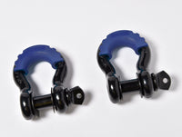 2x Bow Shackles 3/4"+Blue Plastic Anti Noise Vibration Protector Screw Pin 4.75T