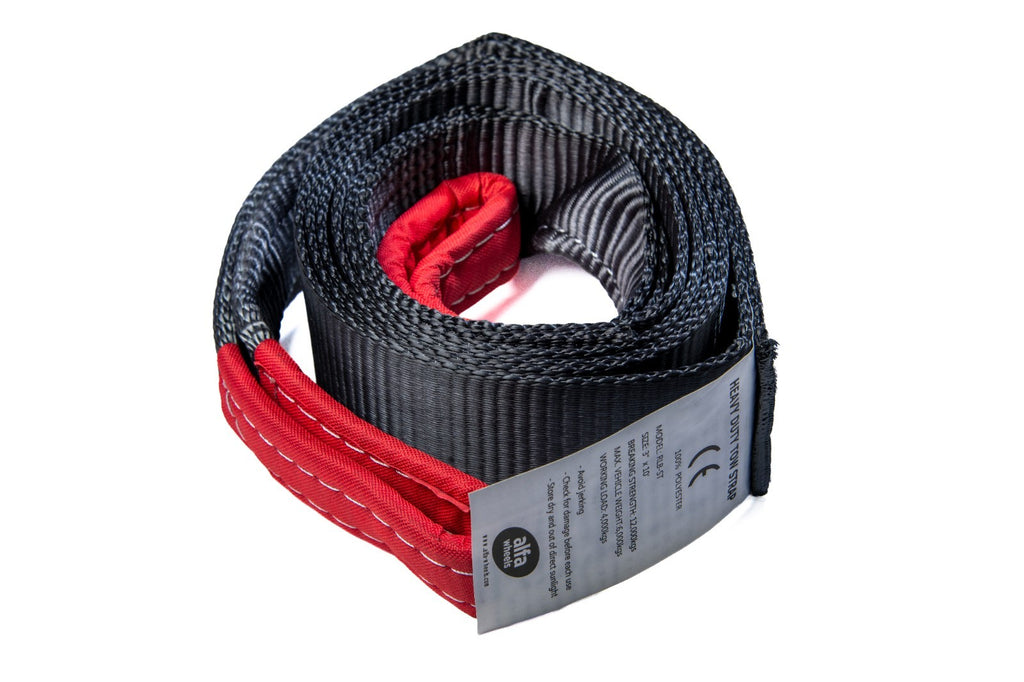 Tow Strap 10 ft  BLACK 3" 26000lbs 12T winch tree saver protector off-road 3x10