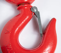 Red Swivel Eye Hook 5 Ton Hoist Lifting Rigging G70 w Latch 5/8" Steel Crane