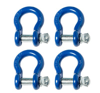 Open Box 4x 7/8" Bow Shackle Rigging BLUE  Zinc Plated Clevis Screw Pin 14000lbs