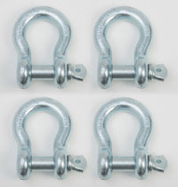 4x Bow Shackles 1 1/4" w Screw Clevis Pin Rigging Lift Crane 12Ton 26400lb WLL