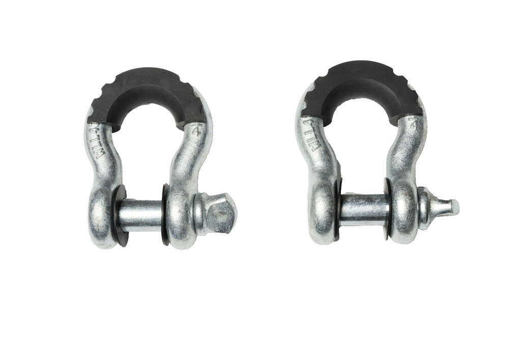 Pair of Galvanized 3/4" Bow Shackle 10500lbs Pin with no noise vibration Reducer