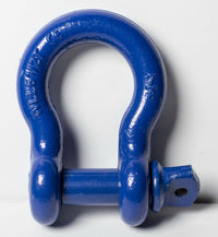 x2 OPEN BOX Bow Shackle Blue 7/8" D-Ring 6.5 Ton w 1" Clevis Screw Pin WLL14000