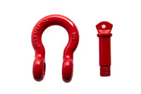 Two 3/4" Red D-Ring Bow Shackle 10500LB w Blue Plastic noise vibration Protector