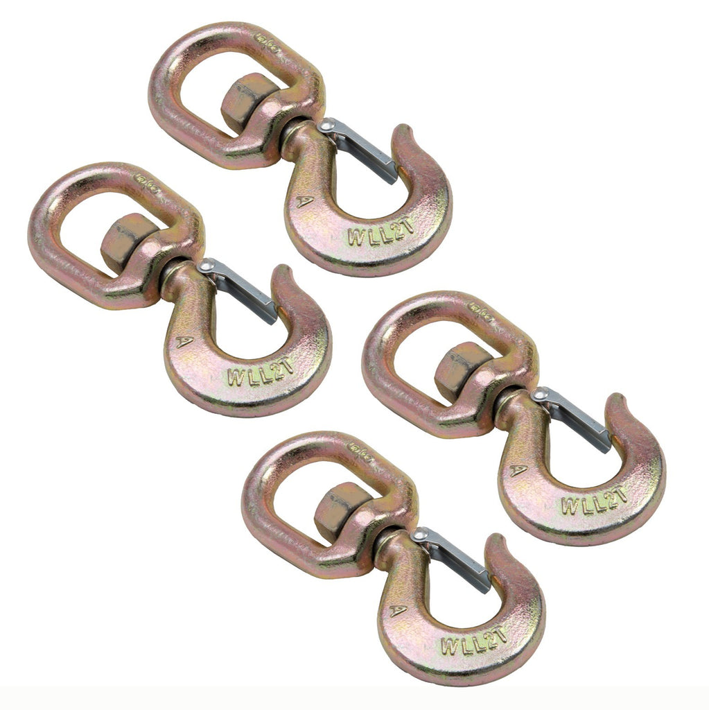 4 Swivel Eye Hook 2 Ton Hoist Lifting Rigging G70 w Latch 5/8" Alloy Steel Crane