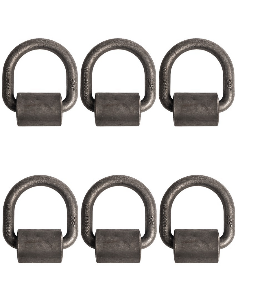 6x D Ring Weld On Tie Down 5/8" Flatbed Truck Trailer Chain Ratchet Strap Cargo