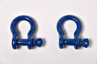 2x 1/2" Bow Shackle Blue w Clevis Screw Pin Anchor 2 TON 4400 lbs capacity