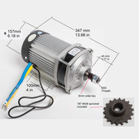 Electric Motor Gear Box Reduction 1500W 60V DC w Controller Quad Trike BM1428ZXF