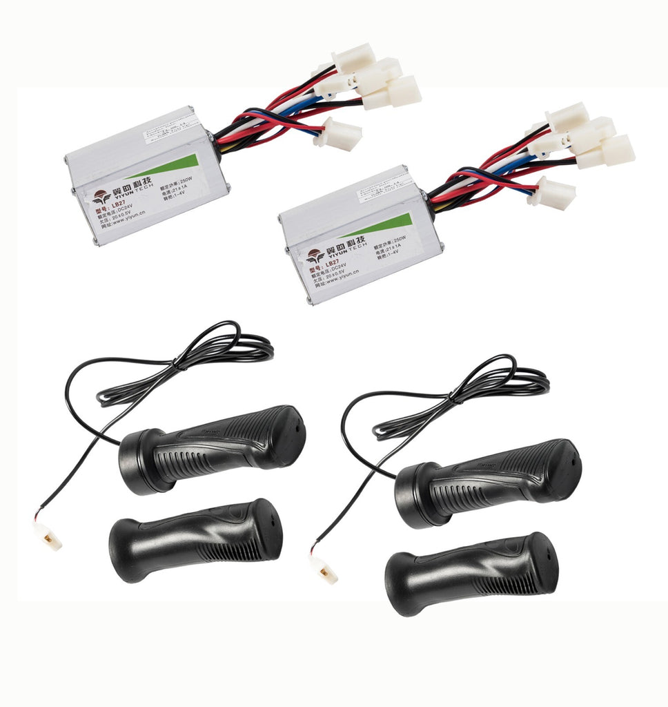 Pair (2) 250W 24V speed controller+Twist Throttle f scooter ebike electric motor