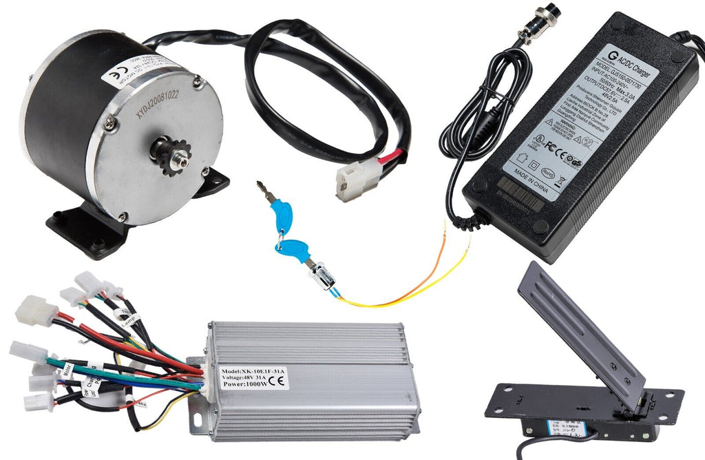 Electric Scooter GoKart Motor Kit Currie 48V 900W Base Controller Pedal Charger