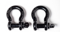 x2 OPEN BOX 5/8" Black Bow Shackle D-Ring w 3/4" Clevis Screw Pin WLL 7000lbs