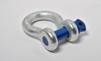 2x Galvanized 3/4" Bow Shackles D Rings Blue Screw 7/8" Pin Jeep CJ  4 3/4 Ton