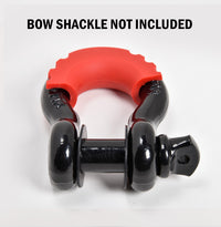 2x D-Ring Red Bow Shackle Isolator Jeep Towing Off Road 3/4" SILENCER Anti-Noise