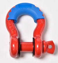 2x 3/4" Red DRing Bow Shackle 10500LB w Blue Plastic noise vibration Protector