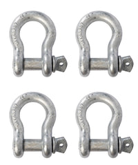 3/4" Galv D-Ring Bow Shackle 10500LB w Blue Plastic noise vibration Protector