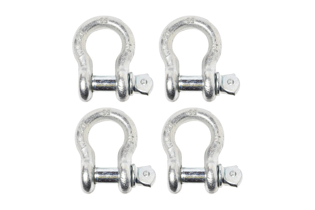 4x 1/2" Bow Shackle Galvanized w Clevis Screw Pin Anchor 2 TON 4400 lbs capacity