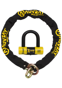 Heavy Auvray chain with xtreme mini U disc-lock motorcycle scooter anti theft