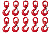 10 Pack Swivel Eye Hook G70 w Latch 5/8" Alloy Steel 3Ton Hoist Lifting Rigging