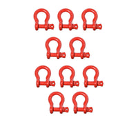 10 Pack 5/8" Red Bow Shackle Tow D-Ring w 3/4" Clevis Screw Pin WLL 7000 lbs