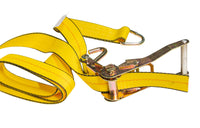 12pc 4-set Lasso Wheel Tow Tie Down Axle Strap Ratchet J Finger Hook Tire Towing