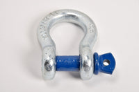 2 Pack 5/8" Galv  Bow Shackle D-Ring Lift Tow w 3/4" Clevis Screw Pin Blue