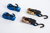 8 pack Ratchet Tie-Down Straps 1"x15' Blue f Motorcycle Kayak 1x15 1500lbs 680Kg